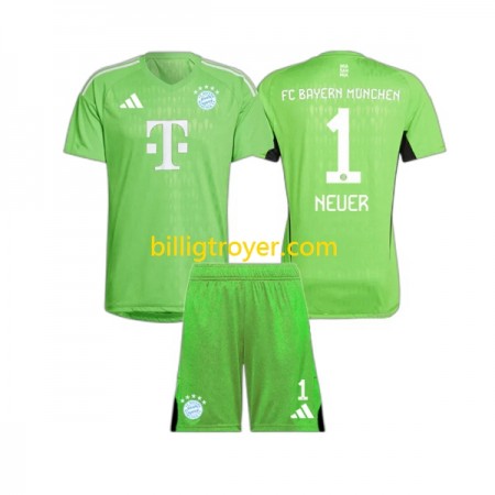 Billige Fotballdrakter FC Bayern München Manuel Neuer 1 Keeper Barn Bortedraktsett 2023/24 Kortermet